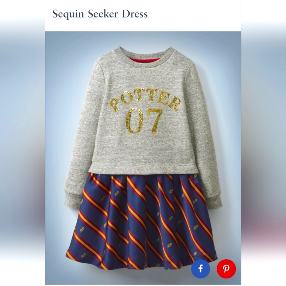 ✨NWT❣️Mini Boden Harry Potter Seeker dress 6yr-7yr